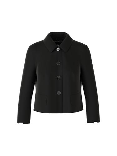 Kurze Jacke mit Kentkragen Schwarz 38