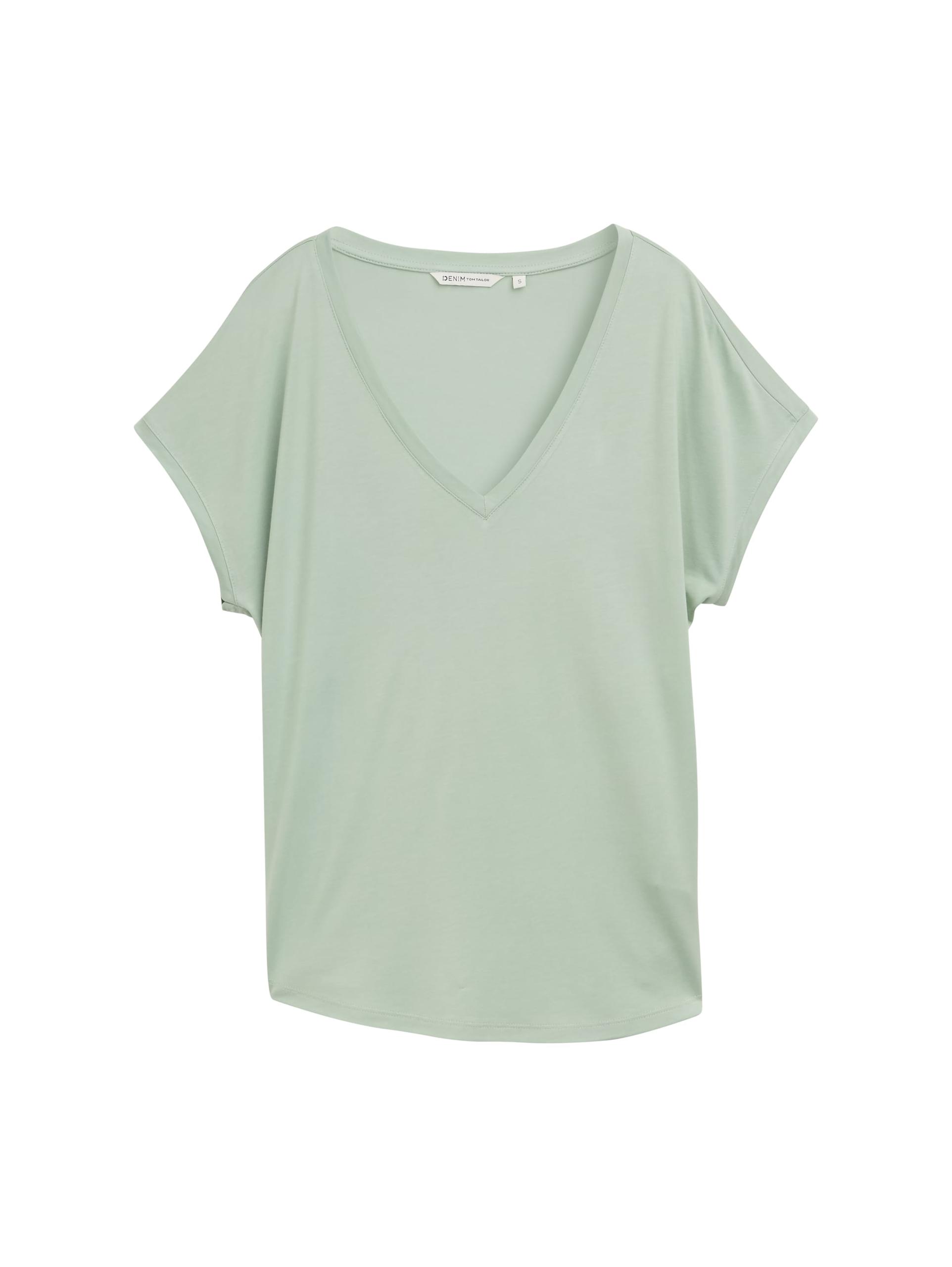 Loose Fit T-Shirt mit V-Ausschnitt XL Loose Fit - Fresh Mint Green