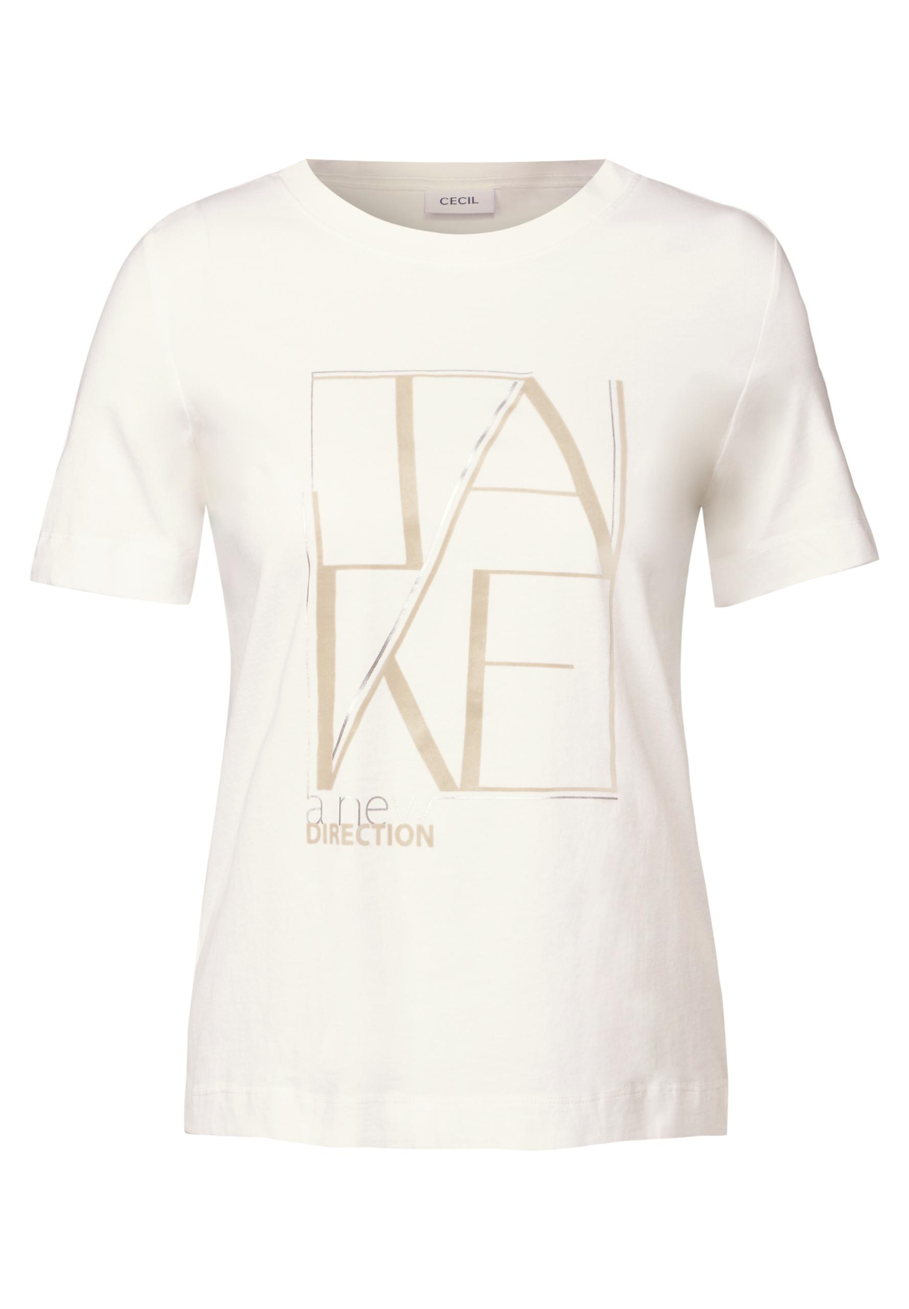 Shirt mit Artwork S - Vanilla White