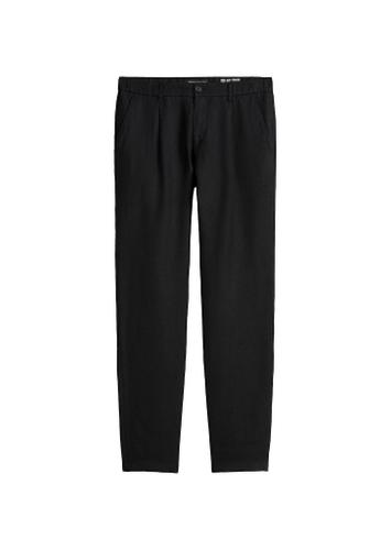 Leinenhose Model Osby jogger pleats 34 34 Tapered Fit - Black