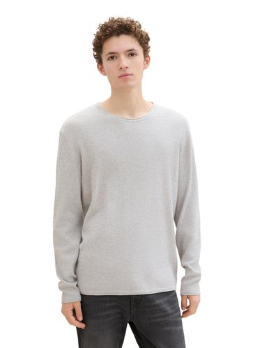 Strickpullover aus Baumwolle L Regular Fit - Light Stone Grey Melange