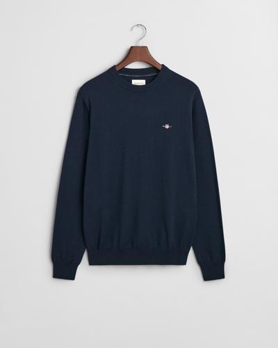Rundhalspullover aus Baumwoll-Wollmischung M - Evening Blue