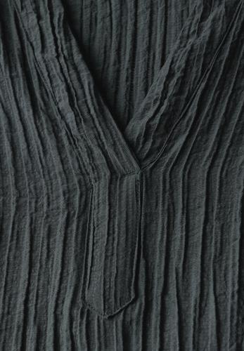 Strukturbluse L - Slate Khaki