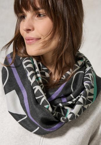 Loop-Schal mit Print A - Black