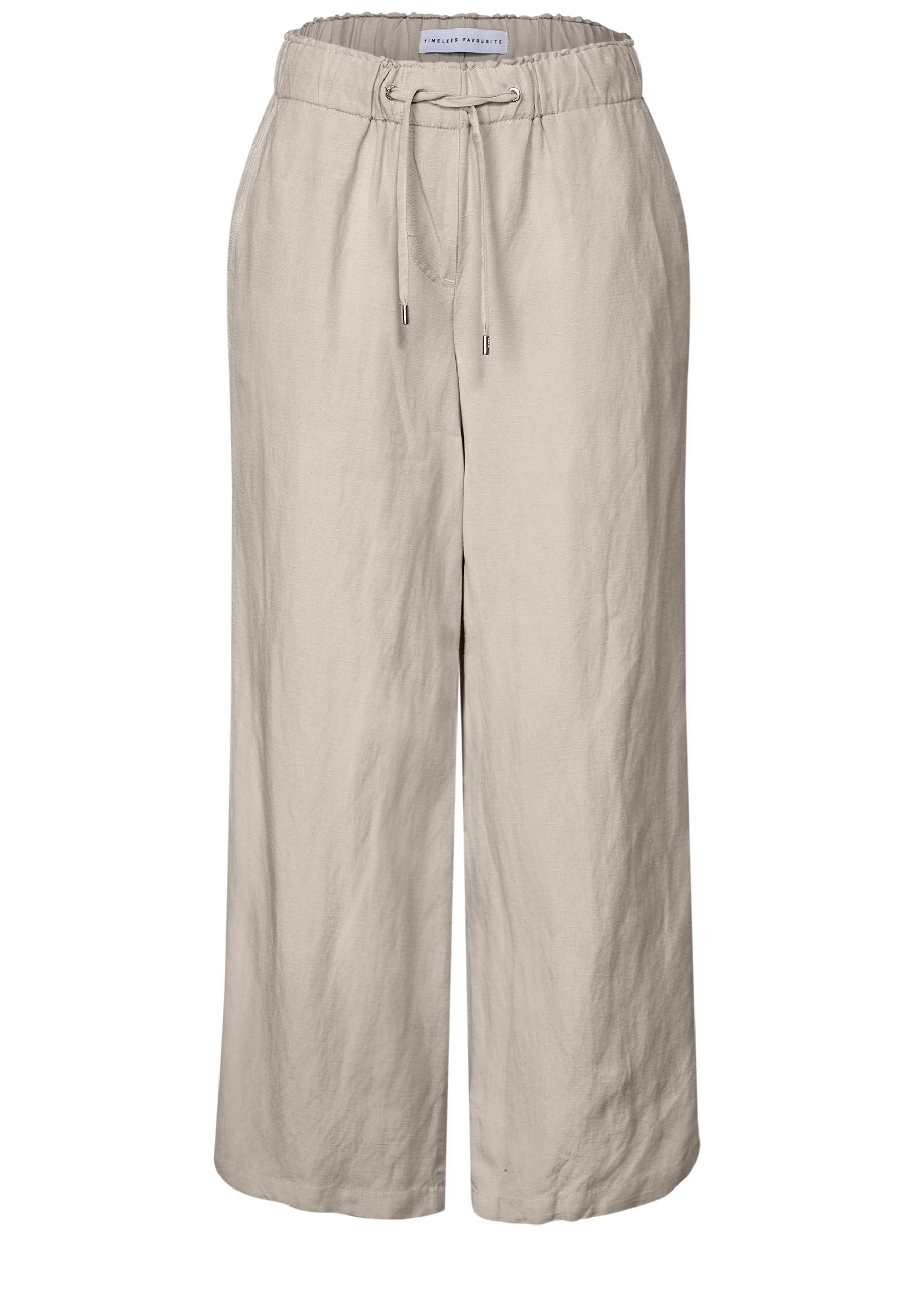 Wide Leg Hose aus Leinenmix XXL/7/8 Hosen - Pumice Beige