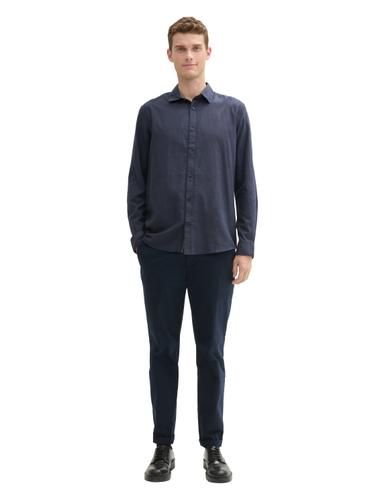 Fitted Hemd aus Baumwolle XXL Slim Fit - Blue Structure