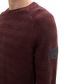 Basic Strickpullover mit Rundhalsausschnitt XXL Regular Fit - Burgundy Red Navy Multicolor