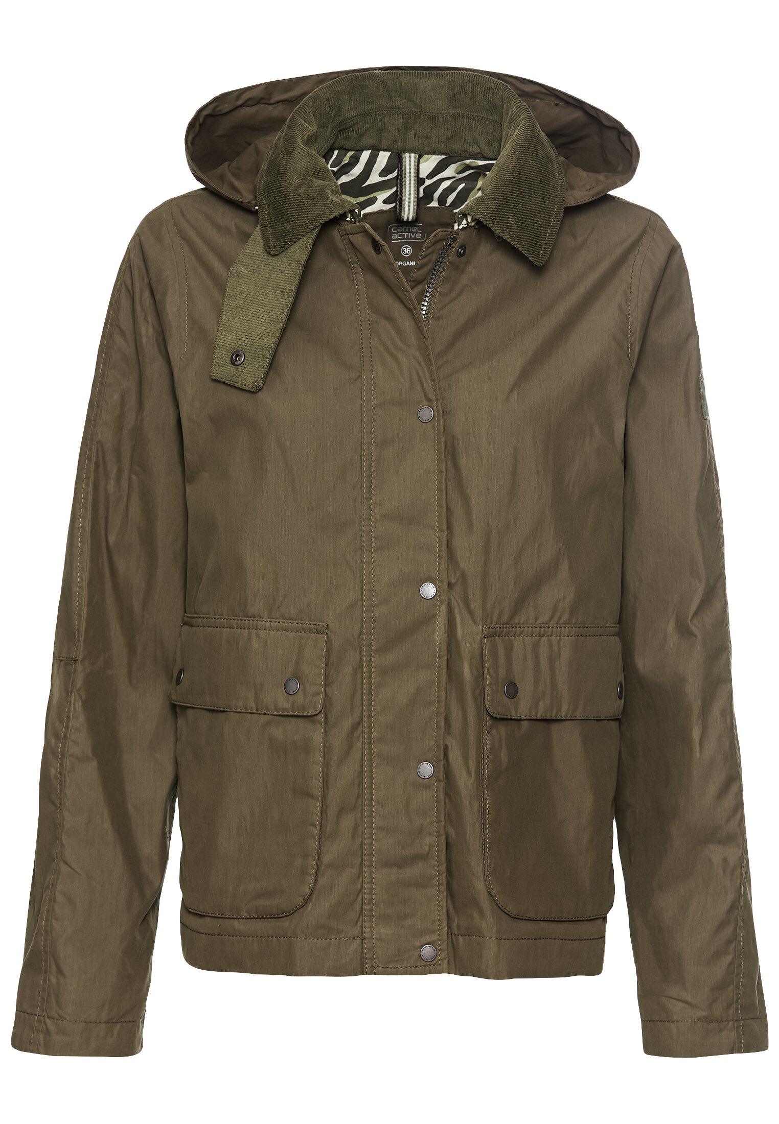 Blouson mit Cordkragen 36 Regular Fit - Dark Khaki