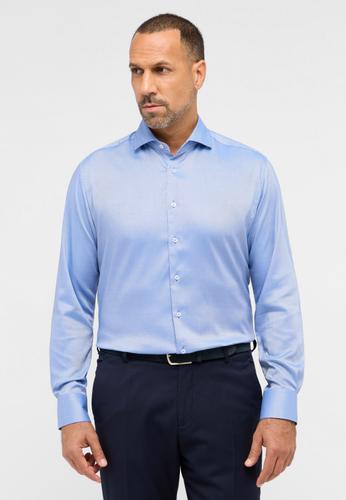 Performance Shirt Natté-Stretch Langarm 42/Langarm - 65cm MODERN FIT - Mittelblau