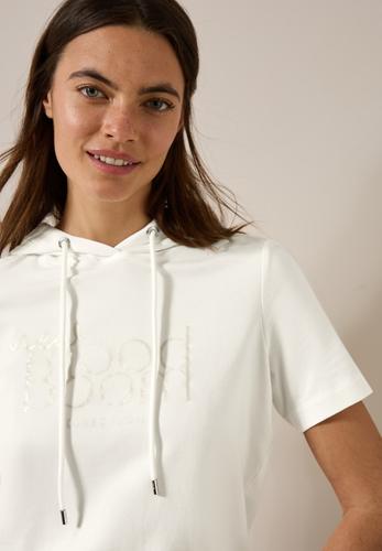 T-Shirt mit Kapuze L - Vanilla White