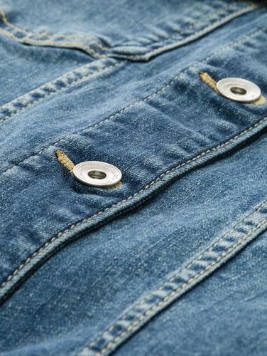 Jeansjacke mit recycelter Baumwolle M Regular Fit - Used Dark Stone Blue Denim