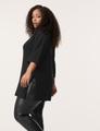 Langer Pullover mit 3/4 Arm 46 Gerade geschnitten | Lässige Passform - Black