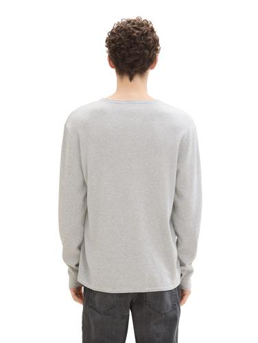 Strickpullover aus Baumwolle L Regular Fit - Light Stone Grey Melange