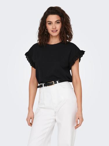 ONLIRIS S/S EMB TOP JRS S Normal geschnitten - Black