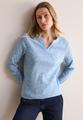 Shirt mit Rippstruktur L - Light Blue Melange