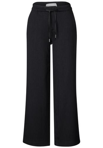 Wide Leg Hose mit Struktur Schwarz 40/30