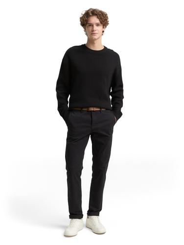 Slim Fit Chino Hose mit Gürtel 34/34 Slim Fit - Black