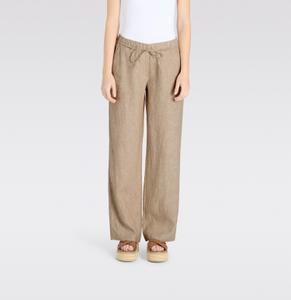 MAC JEANS - CHIARA BELT, Pure linen 34/30 Wide Fit - Braun