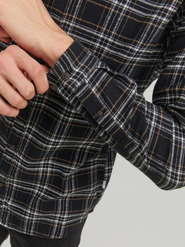 JJPLAIN FALL CHECK SHIRT LS XL Slim Fit - Black