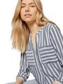 Gestreifte Bluse mit Taschen 42 Regular Fit - Offwhite Navy Vertical Stripe