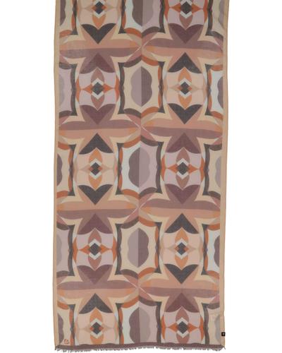 Schal Sustainability Edition - Stola mit geometrischem Muster im Retro-Design OS - Double Espresso
