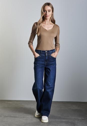 Shirt mit Herzausschnitt 42 - Honey Sand