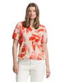 Plus Size - Crinkle T-Shirt mit Muster 48 Regular Fit - Red Dots And Shapes Design