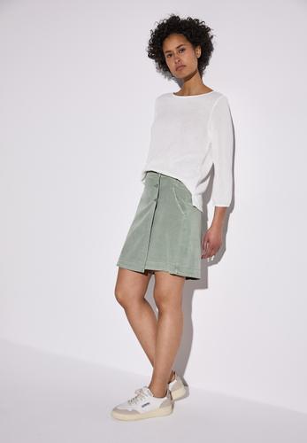 Cordrock im Wickel-Look 36 - Dusty Milky Green