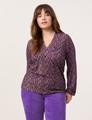 Langarmshirt mit farbigem Schlangenprint 46 Körpernahe Passform - Caramel Gemustert