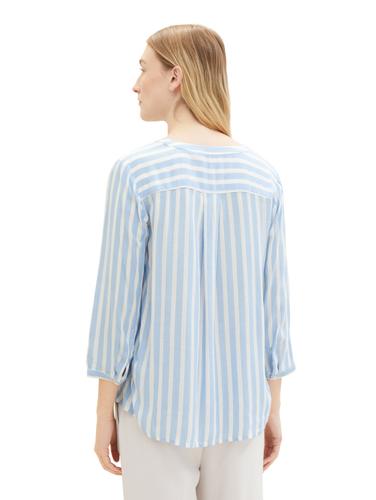 Bluse mit Streifenmuster 46 Regular Fit - Offwhite Blue Vertical Stripe