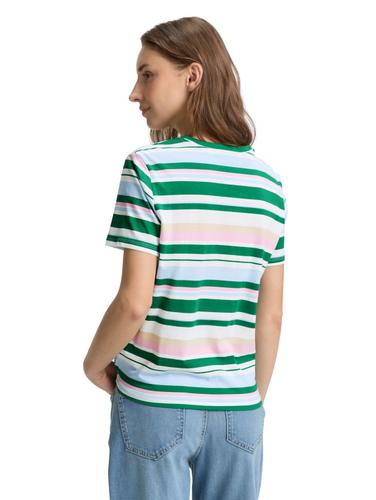 T-Shirt mit Knoten-Detail XL Regular Fit - Multicolor Stripe
