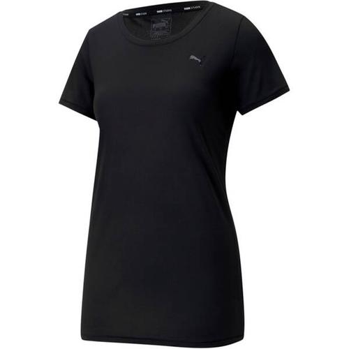 PUMA Damen T-Shirt Studio Lace Keyhole XS in Schwarz