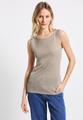 Glitzerndes Rippstruktur-Top Beige 42
