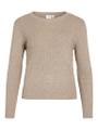 VICOMFY O-NECK L/S KNIT TOP- NOOS L Normal geschnitten - Natural Melange