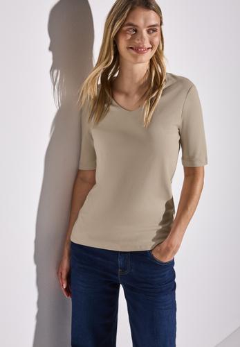 Basic Kurzarmshirt 38 - Coastal Beige