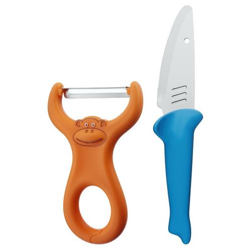 Kinderkoch-Set mit Gemüseschäler und Messer, 2-teilig