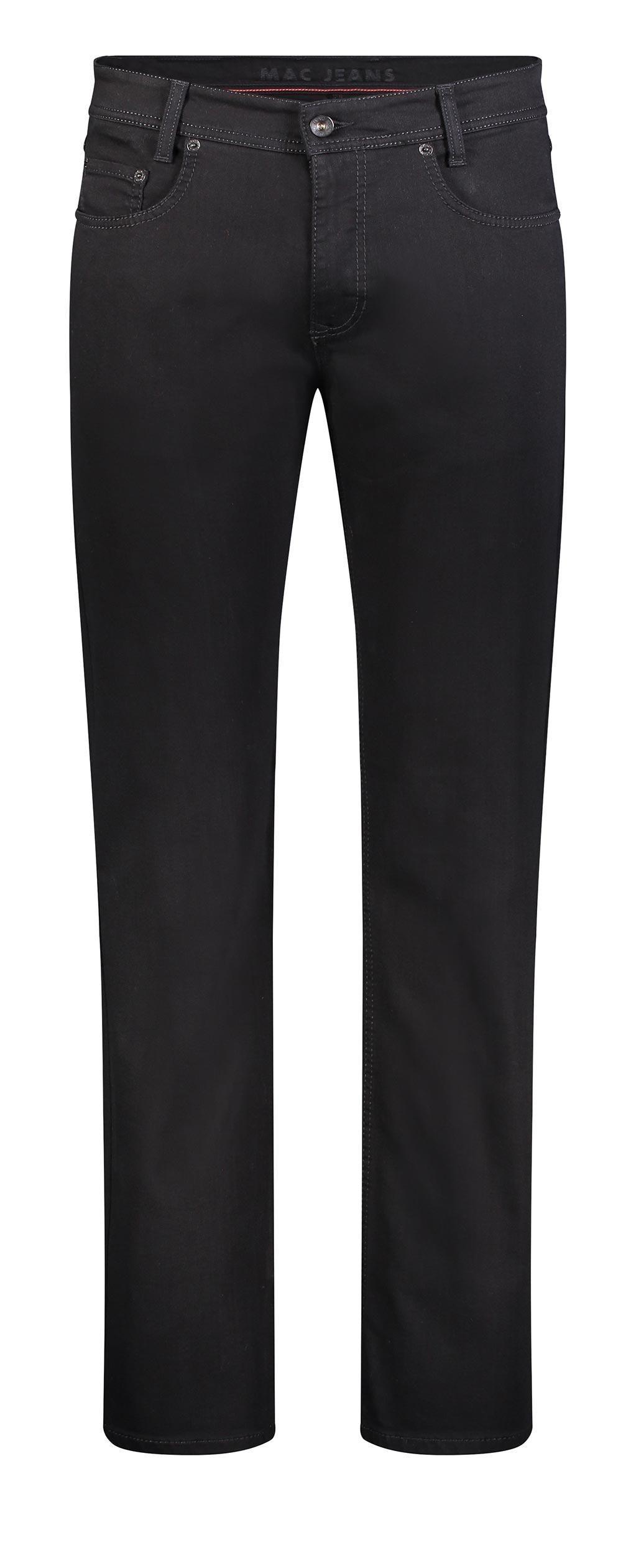 MAC JEANS - Arne, Black Stretch Denim 40/30 Modern Fit - Schwarz