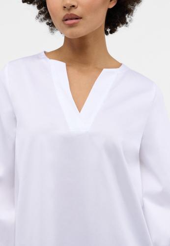 Satin Shirt Bluse Satingewebe 3/4-Arm 40/Dreiviertelarm LOOSE FIT - Weiß