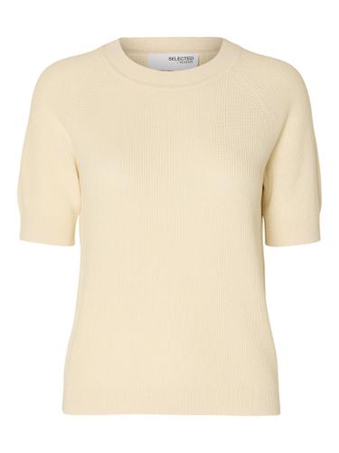 SLFELINNA NEW SS KNIT TOP NOOS XL Normal geschnitten - Birch