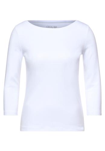 Basic Shirt in Unifarbe - Weiß / L