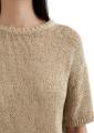 Kurzarm-Pullover loose Beige S