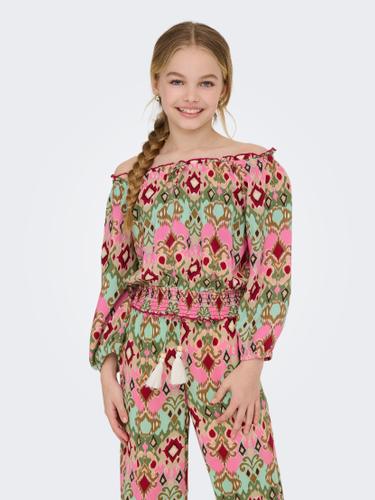 KOGGLOW LIFE OFF SHOULDER TOP AOP WVN 140 Normal geschnitten - Tofu