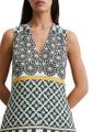 Leinenkleid flared 40 Relaxed Fit - Multi/ White Cotton