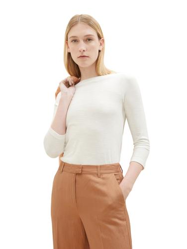 Basic Longsleeve mit 3/4-Arm aus Baumwolle L Regular Fit - Whisper White