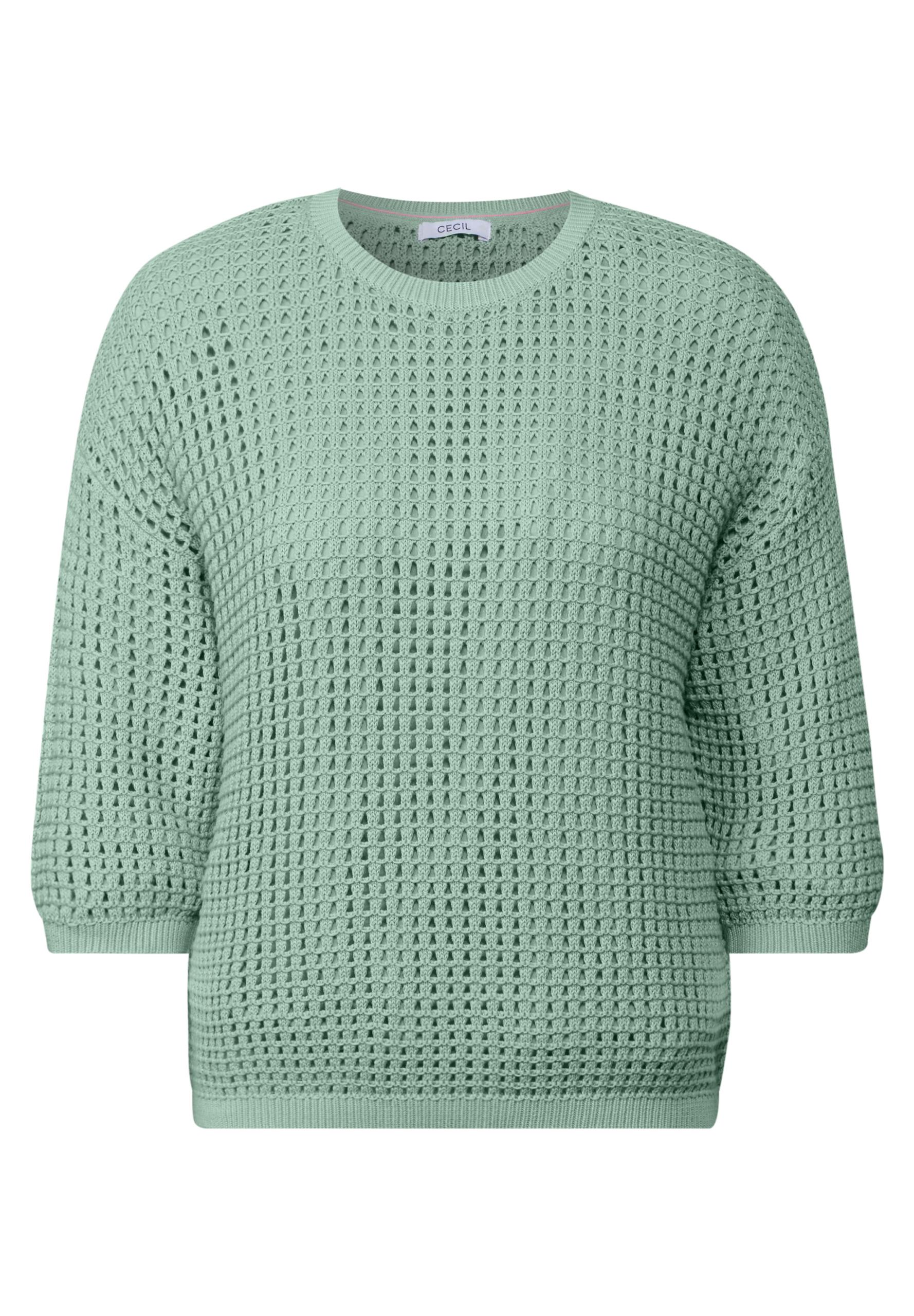 Pullover im Häkel-Optik L - Matcha Green