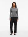 VINORTHY O-NECK L/S FRILL KNIT TOP/R S Normal geschnitten - Medium Grey Melange