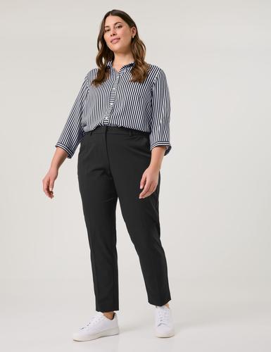 Gepflegte 7/8 Hose mit Bügelfalten Greta 48 Klassische Passform - Black