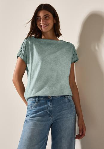 T-Shirt mit Knopfdetail L - Dark Balmy Khaki