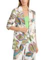 Körpernaher Blazer mit fancy Blattmotiv 40 - White