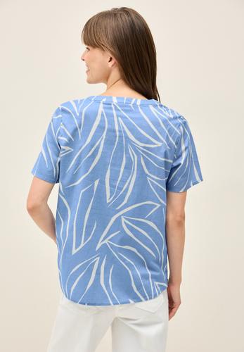 Gemusterte Baumwollbluse S - Deep Pastel Blue